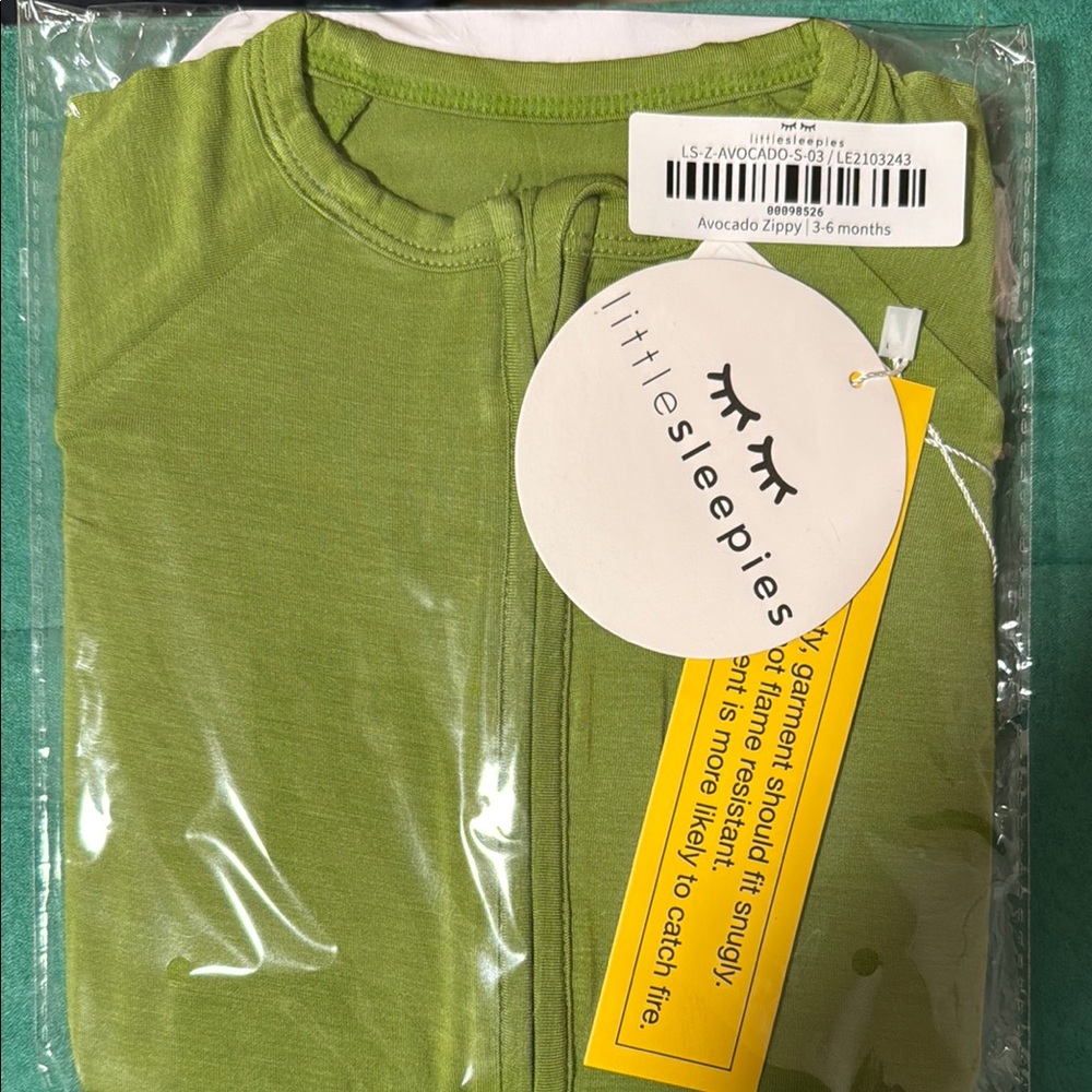 Little Sleepies Avocado Green Zippy Pajamas